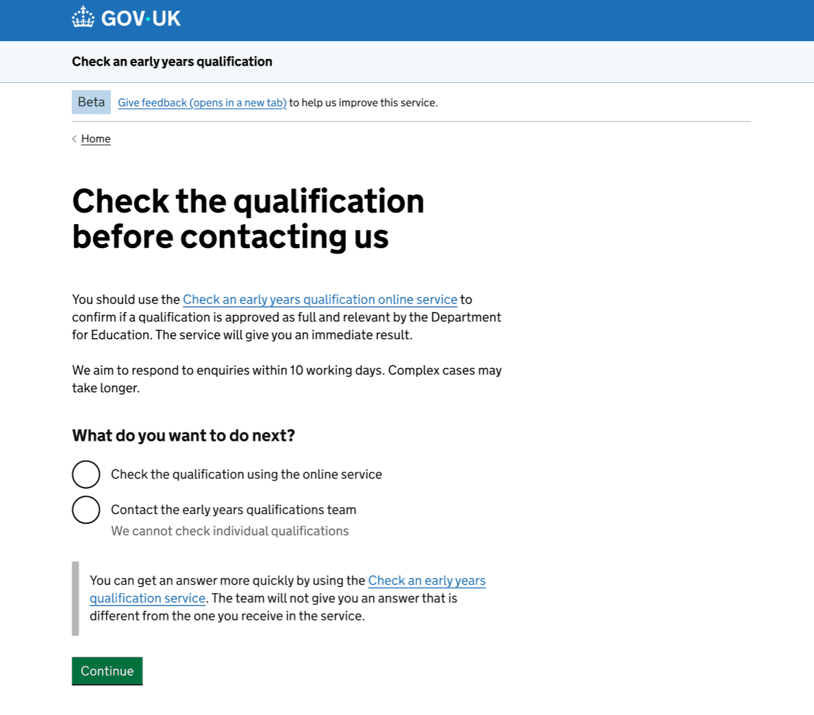 screenshot of the new interruption page