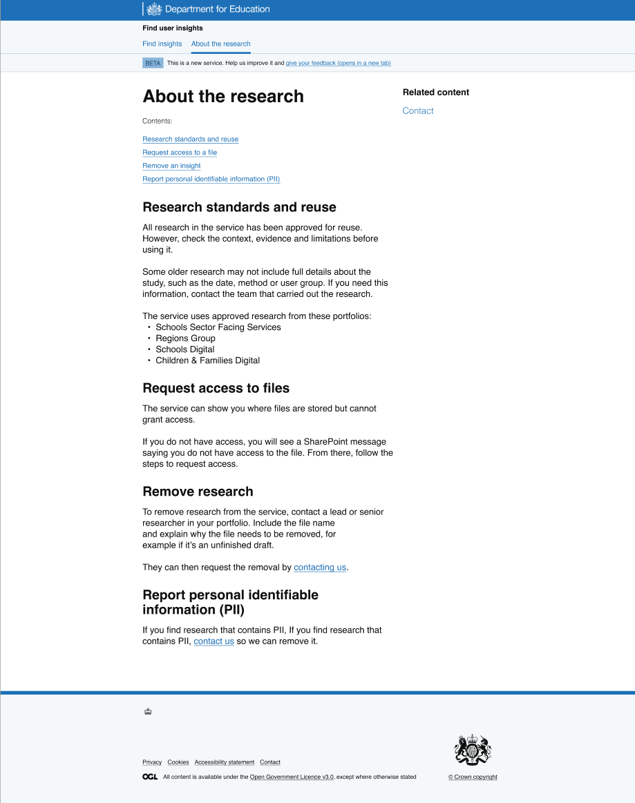 ind user insights updated guidance page shared in the design critique (About the research)
