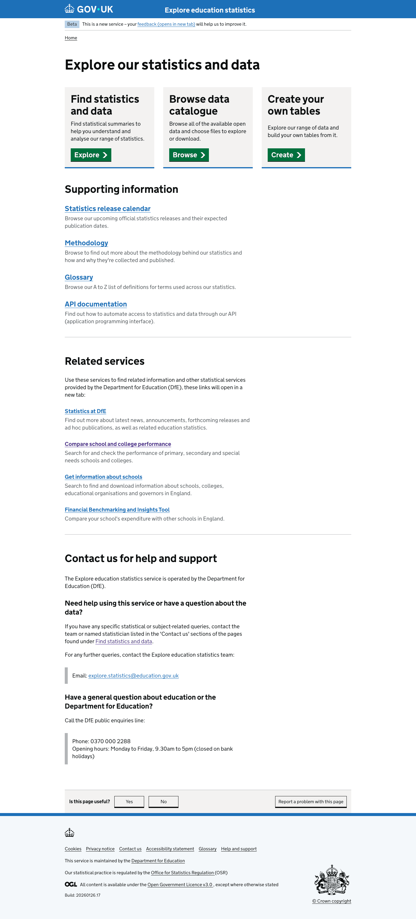 Screenshot showing the latest homepage design
