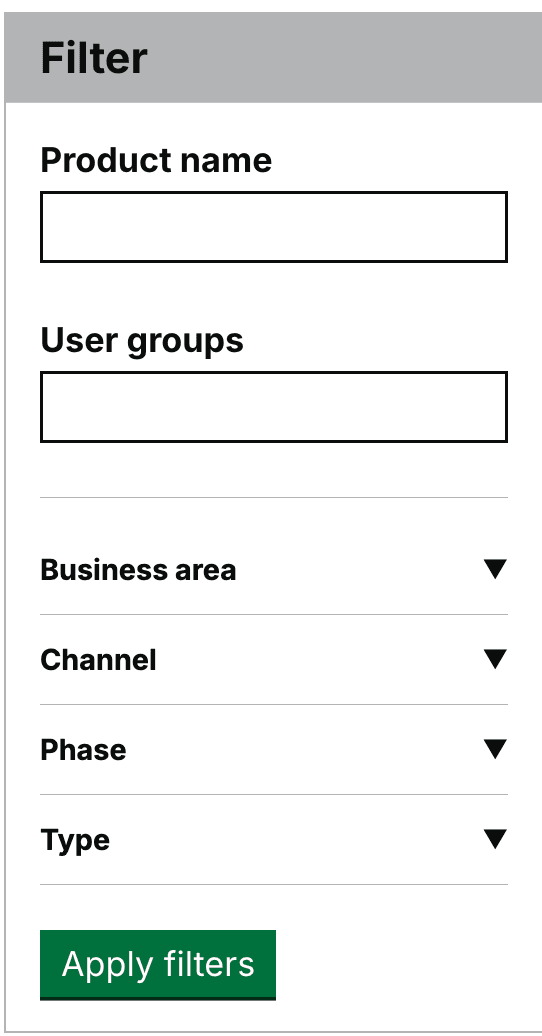 Apply filter component with button moved to the bottom