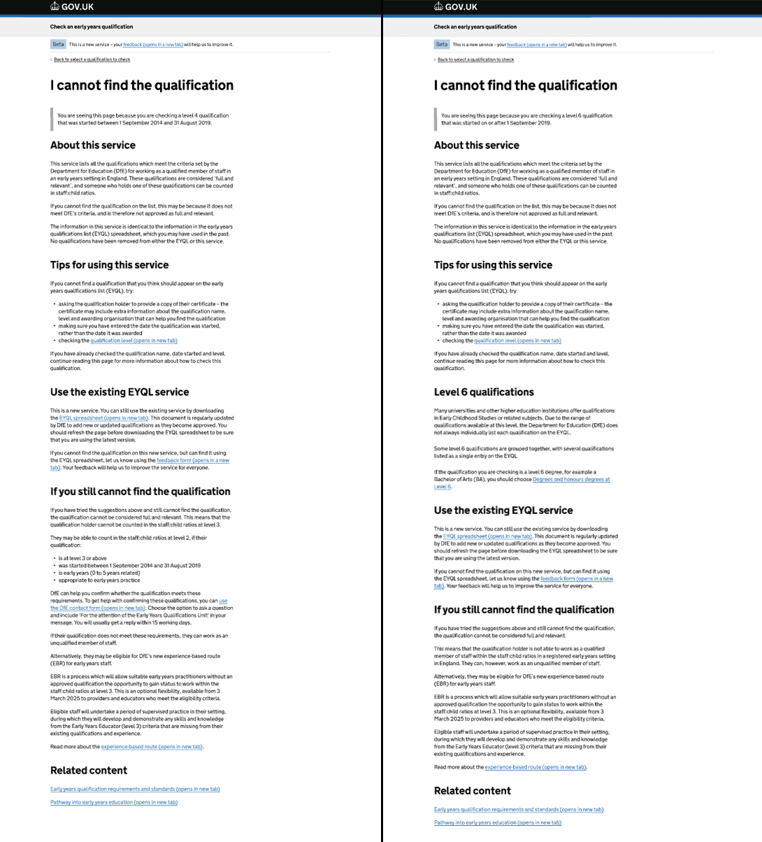 Iterated I cannot find qualification page examples
