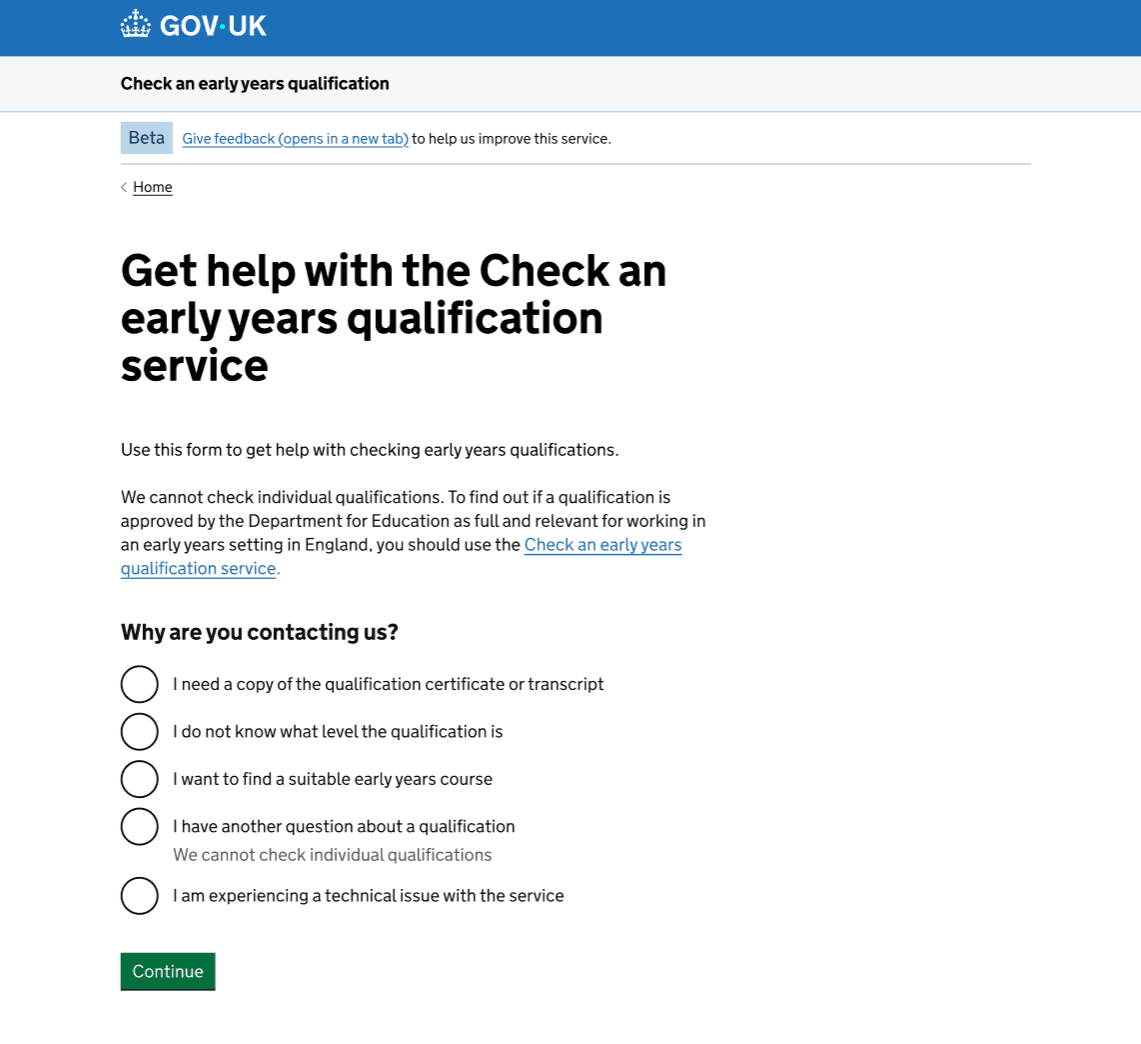 screenshot of the new help page