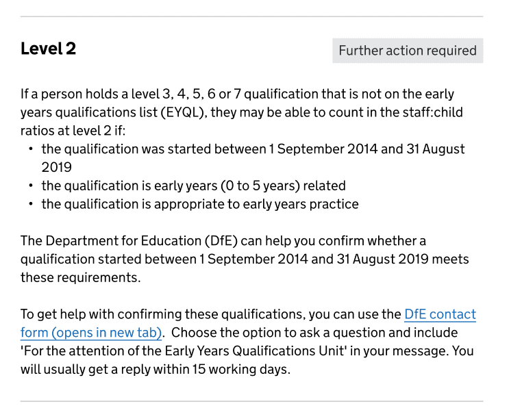 screenshot of the old content under level 2 and its status