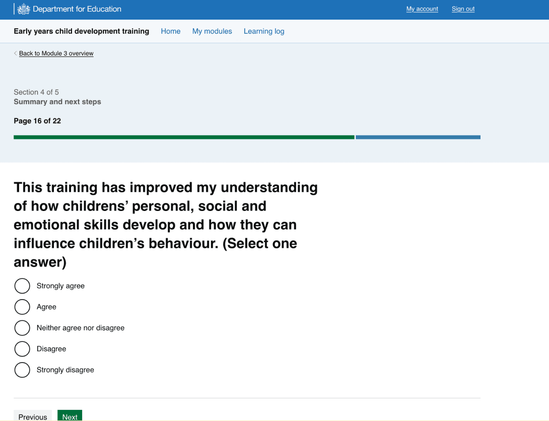 Screenshot of original post-module confidence check question