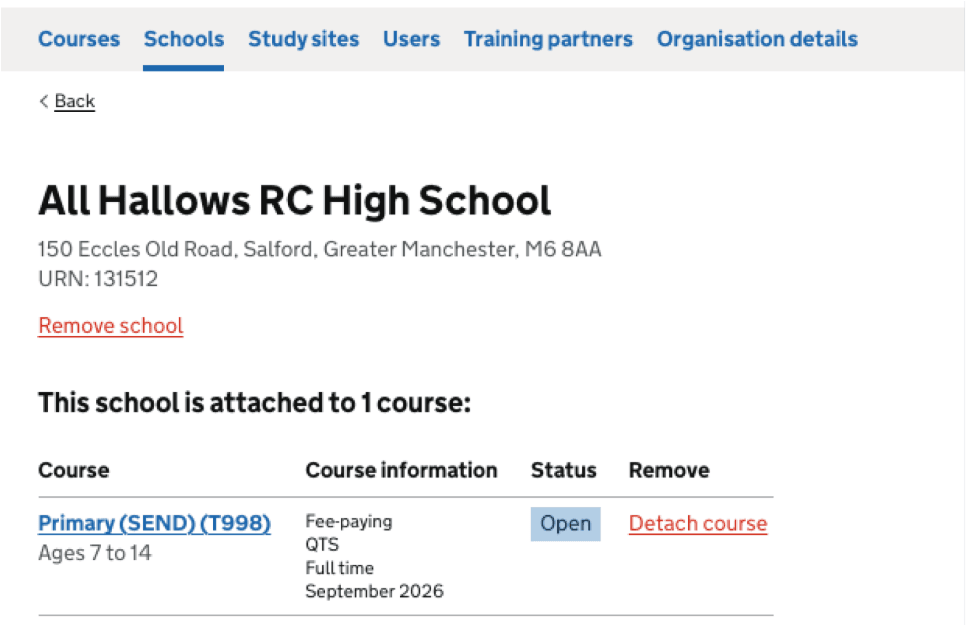 Original updating courses attached to schools design tested with providers
