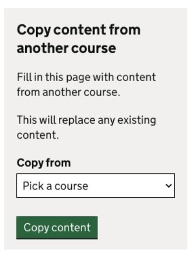 Copy course feature on Publish