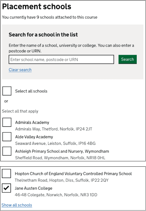 Iterated designs for placement schools list