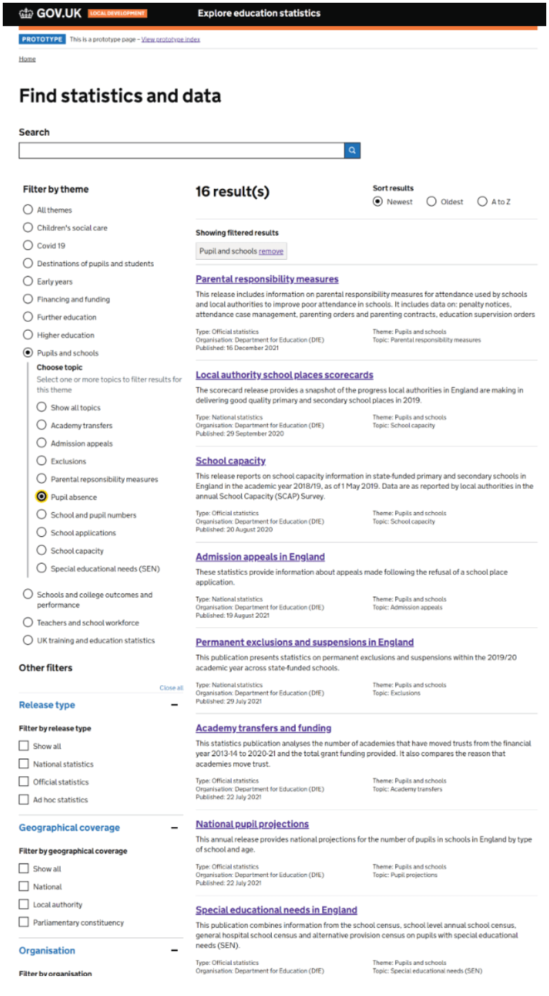 Screen shot showing prototype iteration 1