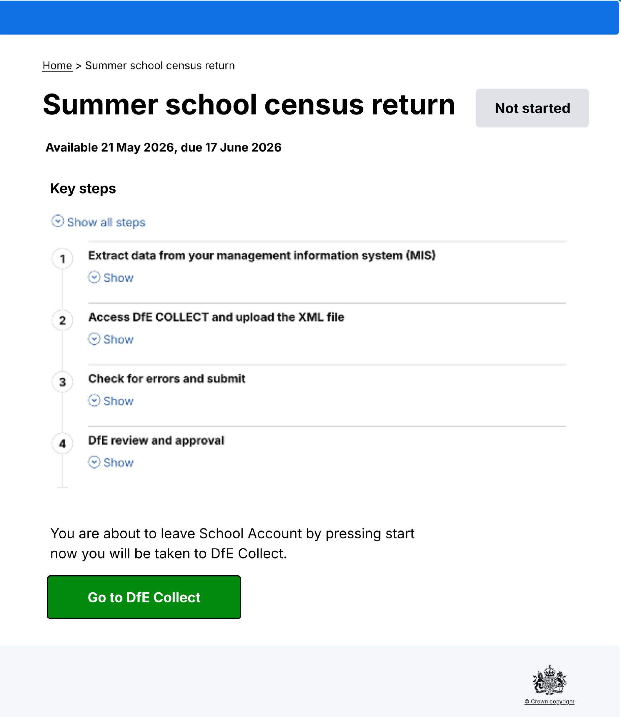 School Account updated guidance