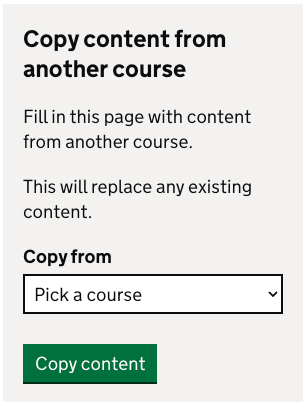 Existing copy content feaature