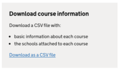 Single CSV file download that we tested