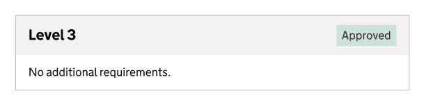 screenshot of a staff:child ratio level without other requirements