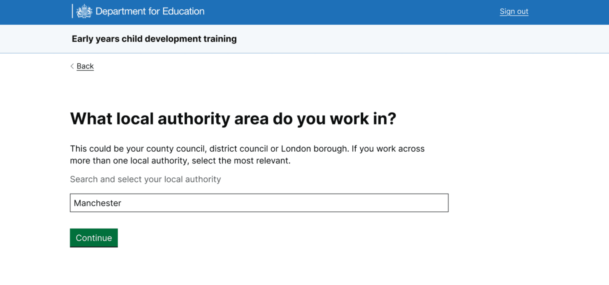 Setting type page showing clearer explanation and improved hint text for autocomplete.