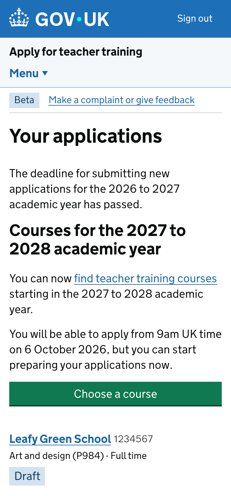 Apply for teacher training homepage
