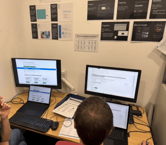 Photograph of the team using the empathy lab in Sheffield