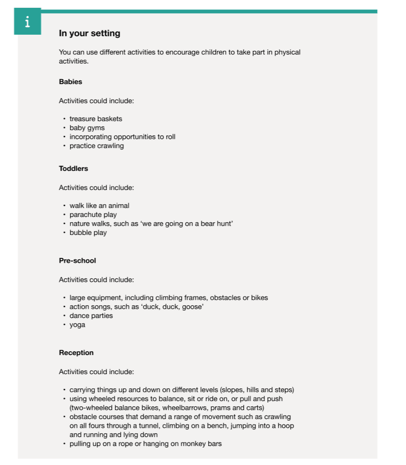 An in your setting prompt box showing the different age groups by headings
