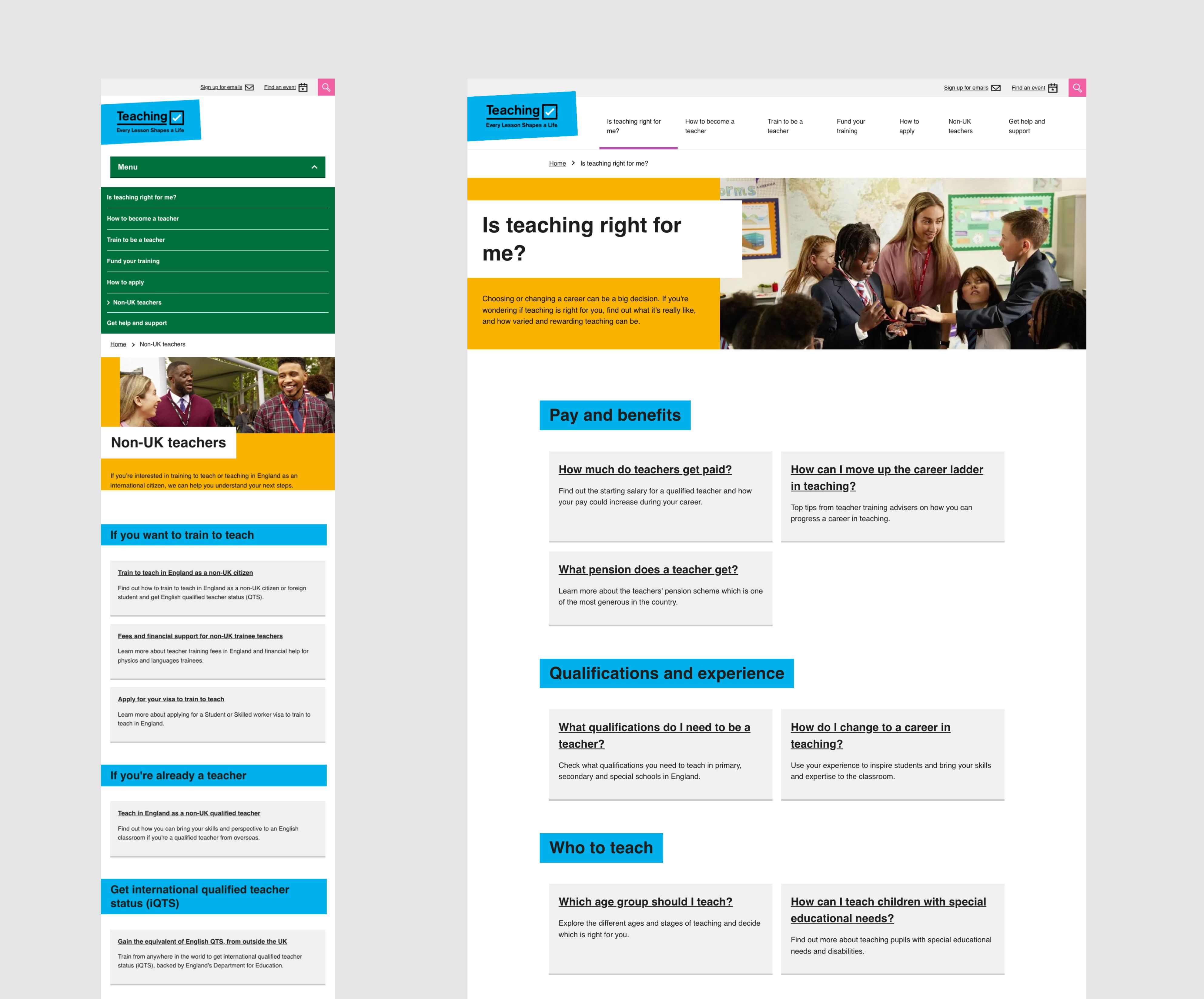 Screenshot of the old navigation, showing no dropdown. 