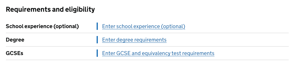 New school experience row on the description tab on a course page