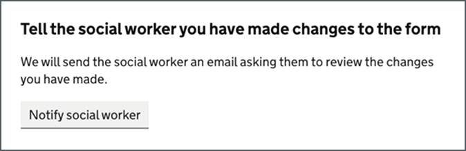 Image showing a part of the task list screen that allows the observer to send a notification without needing to edit the form
